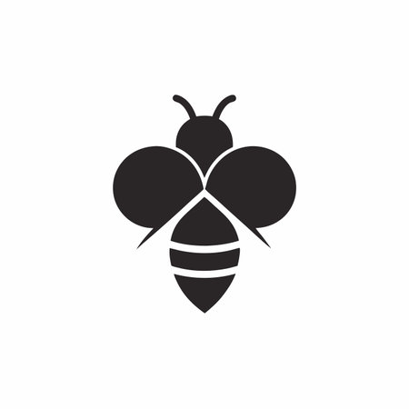 Minimalist Bee Mascot logo vectorのイラスト素材