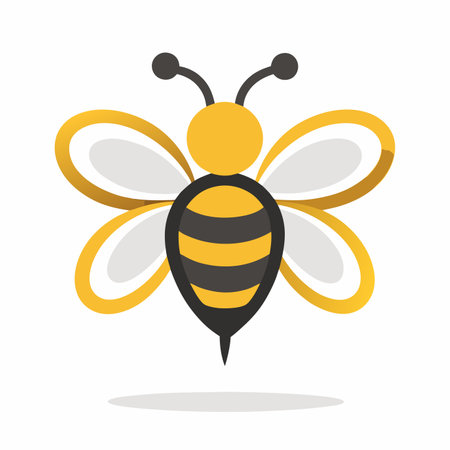 Minimalist Bee Mascot logo vectorのイラスト素材