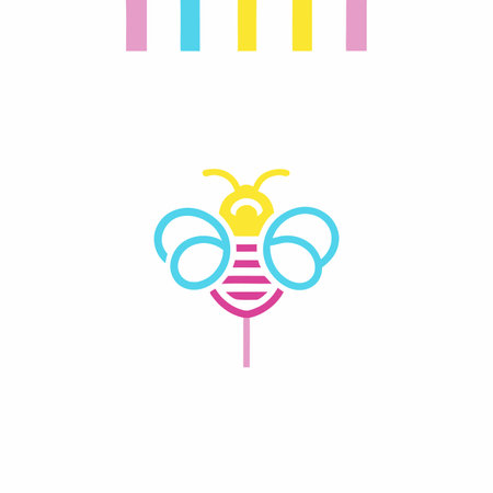 Minimalist Bee Mascot logo vectorのイラスト素材