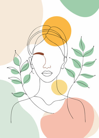 Minimalist Boho canvas on white backgroundのイラスト素材