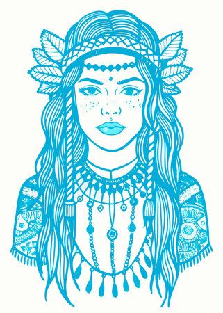Minimalist Boho canvas on white backgroundのイラスト素材