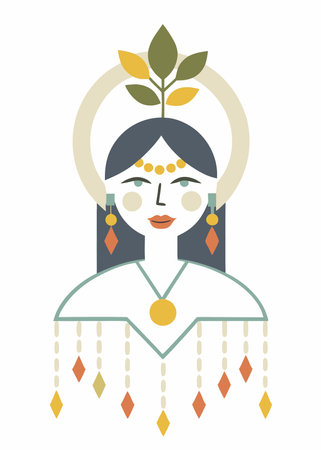 Minimalist Boho canvas on white backgroundのイラスト素材