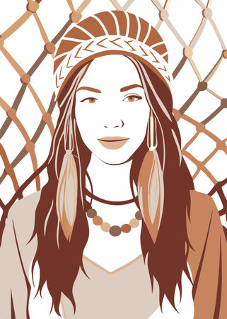 Minimalist Boho cover on white backgroundのイラスト素材