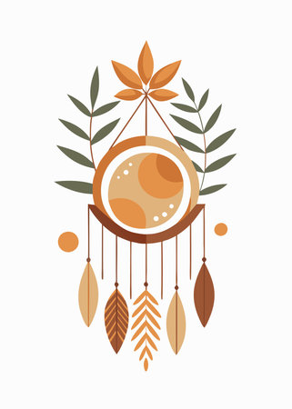 Minimalist Boho wall art on white backgroundのイラスト素材