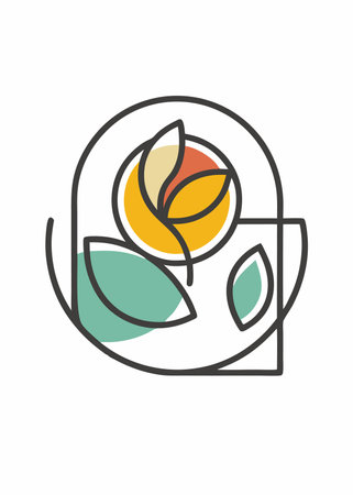 Minimalist Boho wall art on white backgroundのイラスト素材