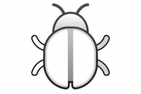 Minimalist bug Mascot logo vector on white backgroundのイラスト素材
