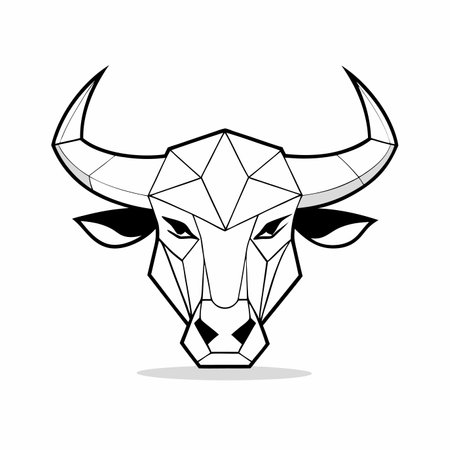 Minimalist Bull Mascot logo vectorのイラスト素材