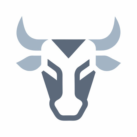 Minimalist Bull Mascot logo vectorのイラスト素材