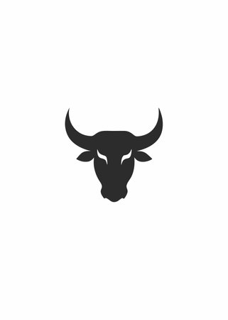 Minimalist Bull Mascot logo vectorのイラスト素材