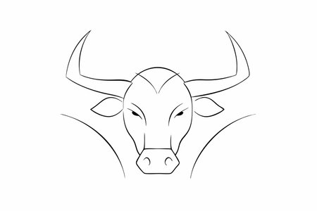 Minimalist Bull Mascot logo vectorのイラスト素材