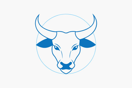 Minimalist Bull Mascot logo vectorのイラスト素材