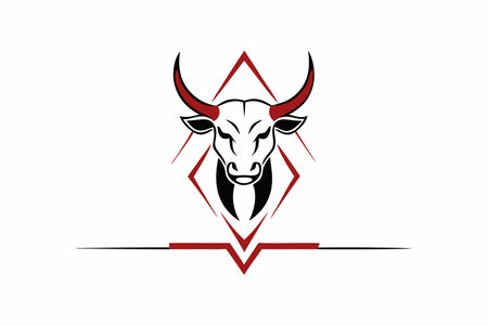 Minimalist Bull Mascot logo vectorのイラスト素材