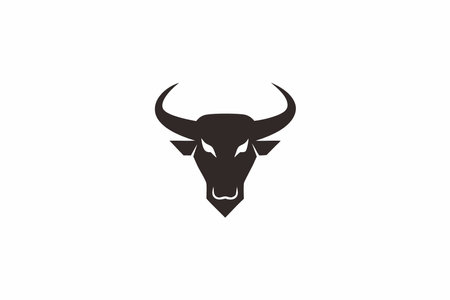 Minimalist Bull Mascot logo vectorのイラスト素材