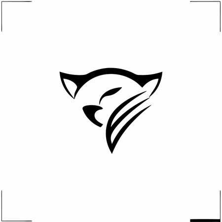 Minimalist Cheetah Mascot logo vector on white backgroundのイラスト素材