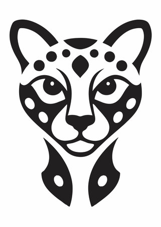 Minimalist Cheetah Mascot logo vector on white backgroundのイラスト素材