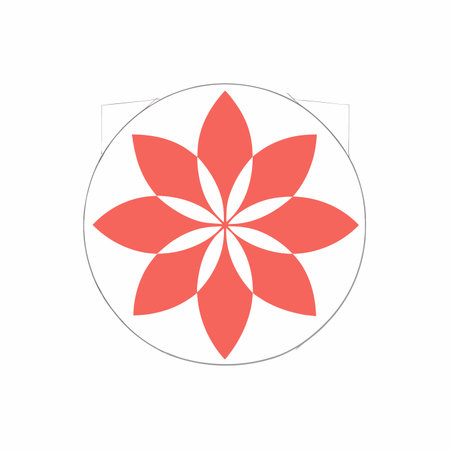 Minimalist floral logo on white backgroundのイラスト素材