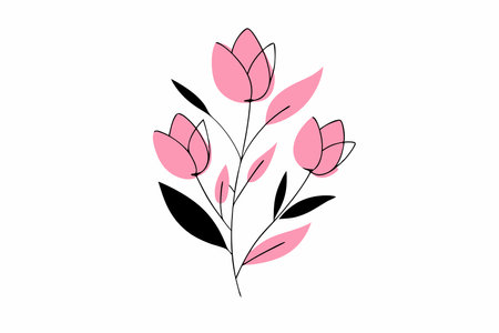 Minimalist floral logo vector artのイラスト素材