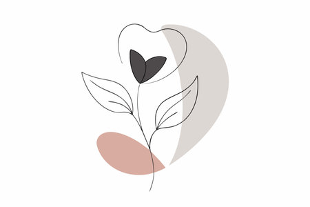 Minimalist floral logo vector artのイラスト素材