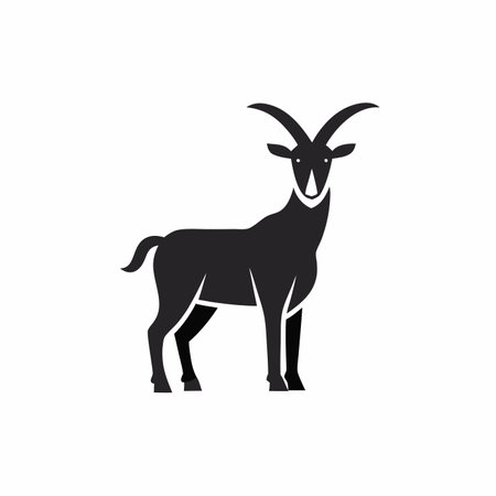 Minimalist Goat Mascot logo vectorのイラスト素材