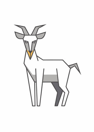 Minimalist Goat Mascot logo vectorのイラスト素材