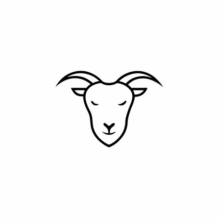 Minimalist Goat Mascot logo vectorのイラスト素材