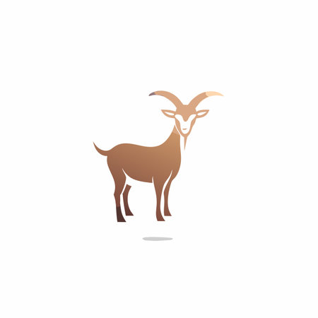 Minimalist Goat Mascot logo vectorのイラスト素材