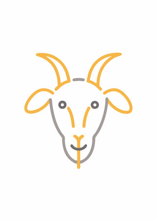 Minimalist Goat Mascot logo vectorのイラスト素材
