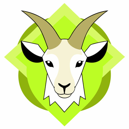 Minimalist Goat Mascot logo vectorのイラスト素材