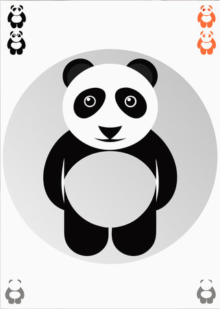 Panda logo vector on white backgroundのイラスト素材