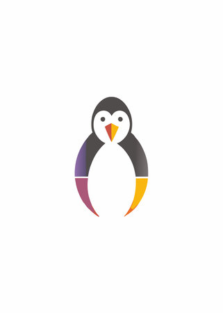 Penguin Mascot logo vector on white backgroundのイラスト素材