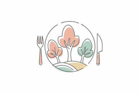 Restaurant logo vector on white backgroundのイラスト素材