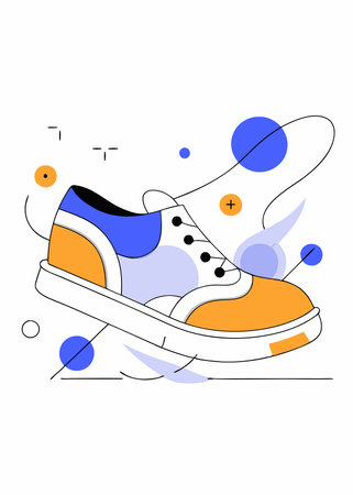 Shoes logo vector on white backgroundのイラスト素材