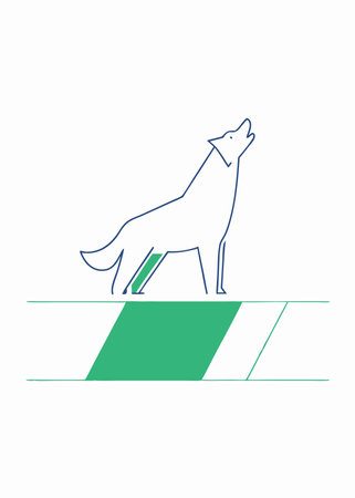 Wolf Mascot logo vector on white backgroundのイラスト素材