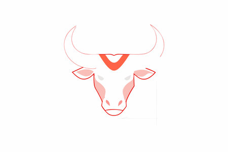 Minimalist Bull Mascot logo vectorのイラスト素材