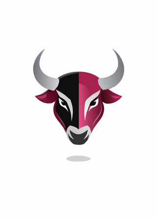 Minimalist Bull Mascot logo vectorのイラスト素材
