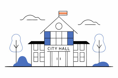 City hall building, vector illustration. Flat design style. Vector illustration.のイラスト素材
