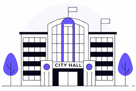 City Hall building. Flat illustration of city hall building for web designのイラスト素材