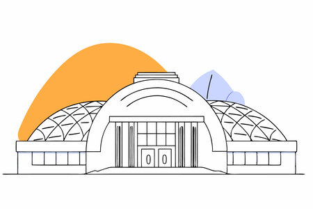 Illustration of the building in the style of a flat design.のイラスト素材