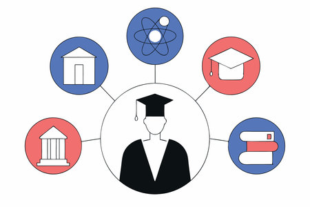Academic excellence illustration on white backgroundのイラスト素材
