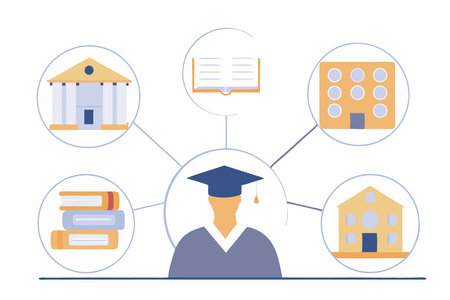 Academic excellence illustration on white backgroundのイラスト素材