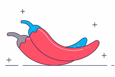 Chili pepper spice illustration art on white backgroundのイラスト素材