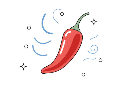 Chili pepper spice illustration art on white backgroundのイラスト素材