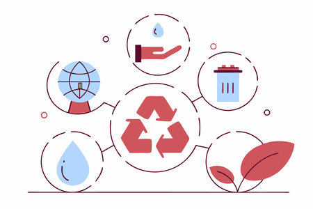 Ecology over concept illustration art on whiteのイラスト素材