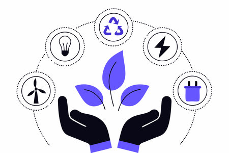 House with save the world iconillustration art on white backgroundのイラスト素材