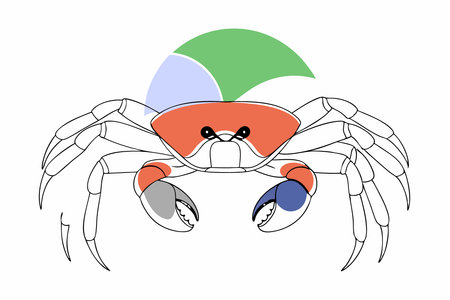 Marine crab icon Underwater animal Cartoon creature illustration on white backgroundのイラスト素材