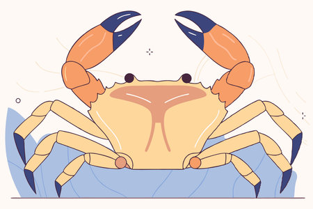 Marine crab icon Underwater animal Cartoon creature illustration on white backgroundのイラスト素材