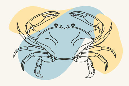 Marine crab icon Underwater animal Cartoon creature illustration on white backgroundのイラスト素材