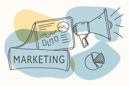 Marketing concept illustration art on white backgroundのイラスト素材