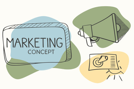 Marketing concept illustration art on white backgroundのイラスト素材