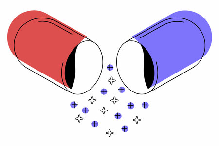 Medical medicine capsule isolated illustration on white backgroundのイラスト素材